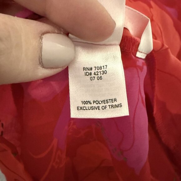 Victoria’s Secret Women’s Size OS Robe Chiffon Sheer Red Pink Floral Intimate - Picture 10 of 12